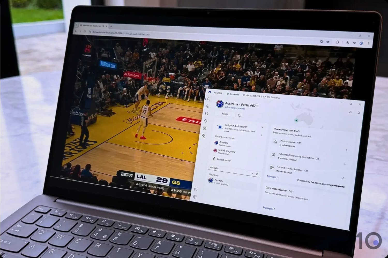 Using NordVPN to Stream Geo-blocked NBA Games on PC