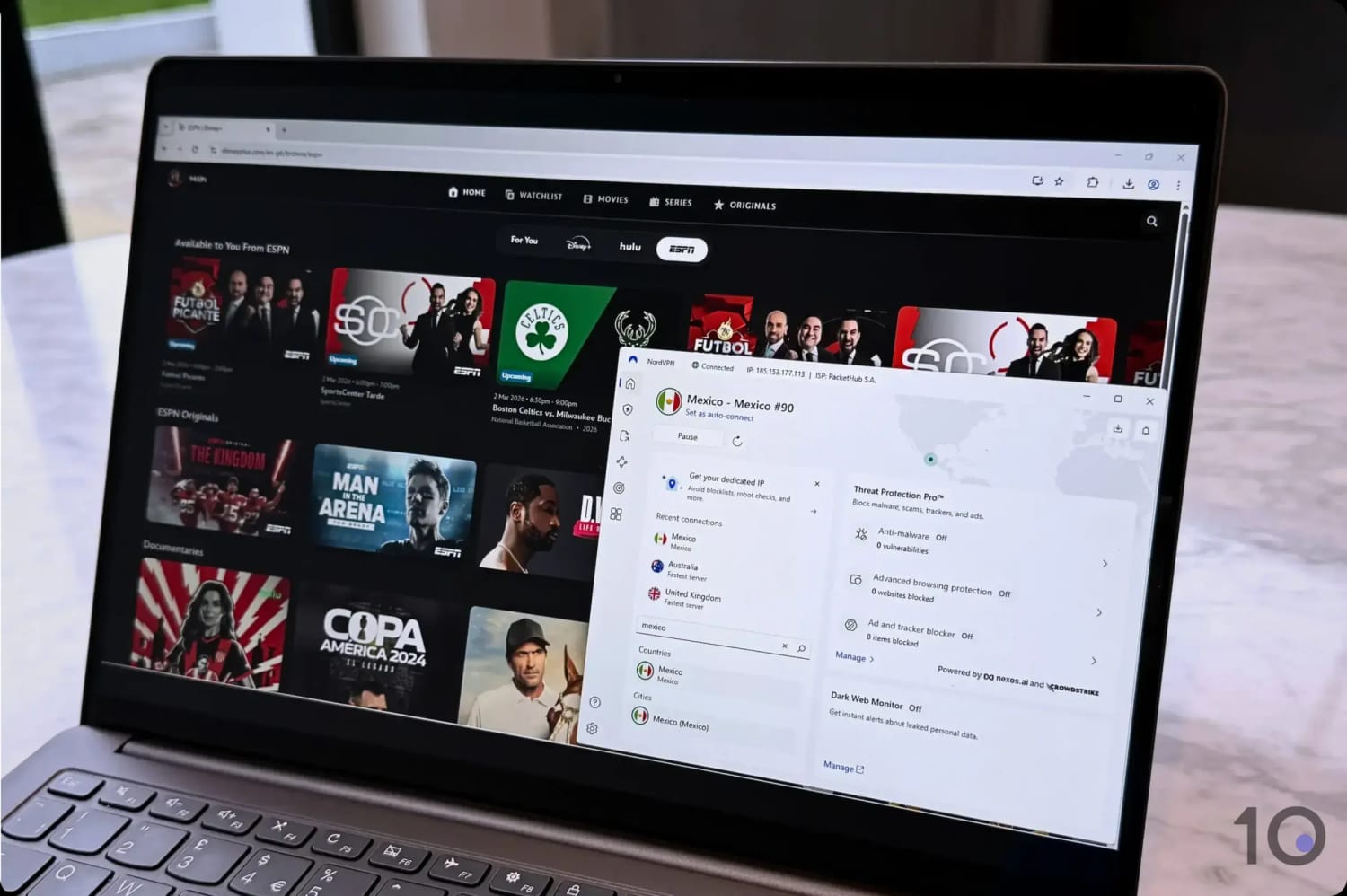 Changing our Disney+ region using NordVPN.