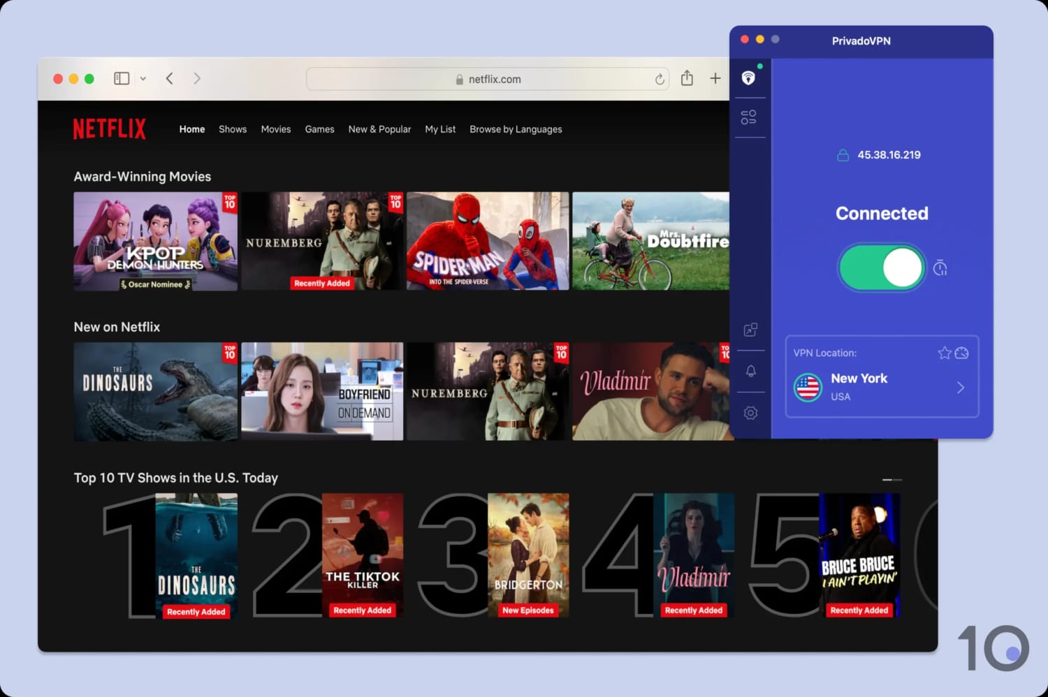 Using PrivadoVPN to unblock US Netflix