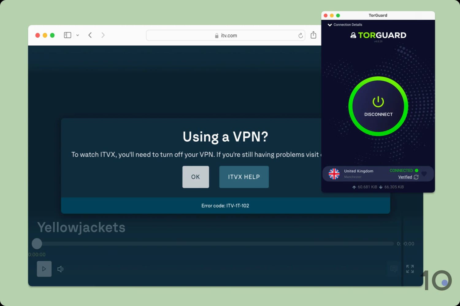 TorGuard failing to unblock ITVX.