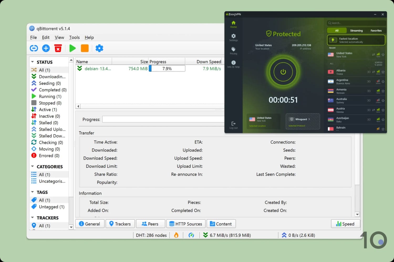 Using ZoogVPN to torrent anonymously.