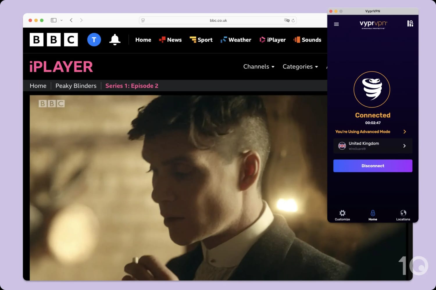 Streaming BBC iPlayer with VyprVPN.