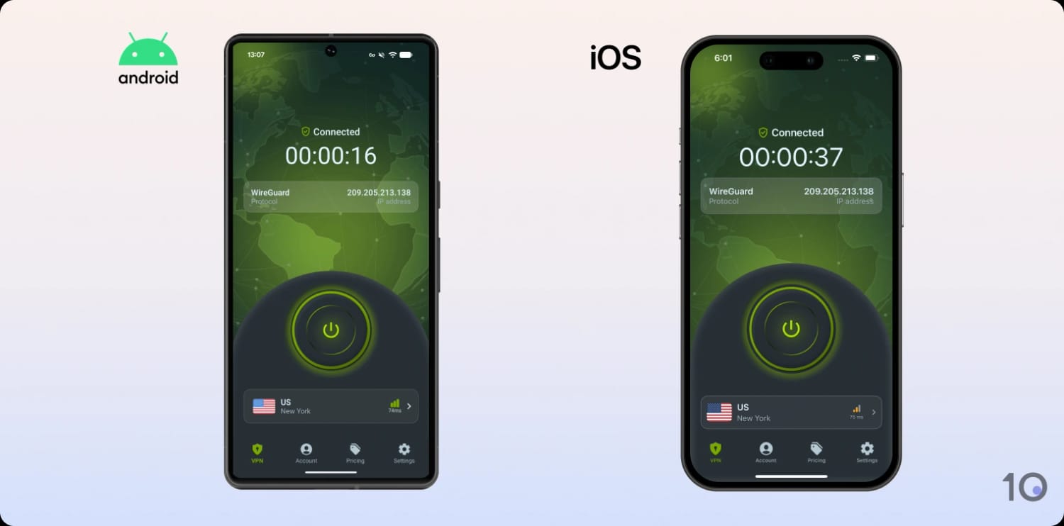 ZoogVPN's apps for iOS and Android.