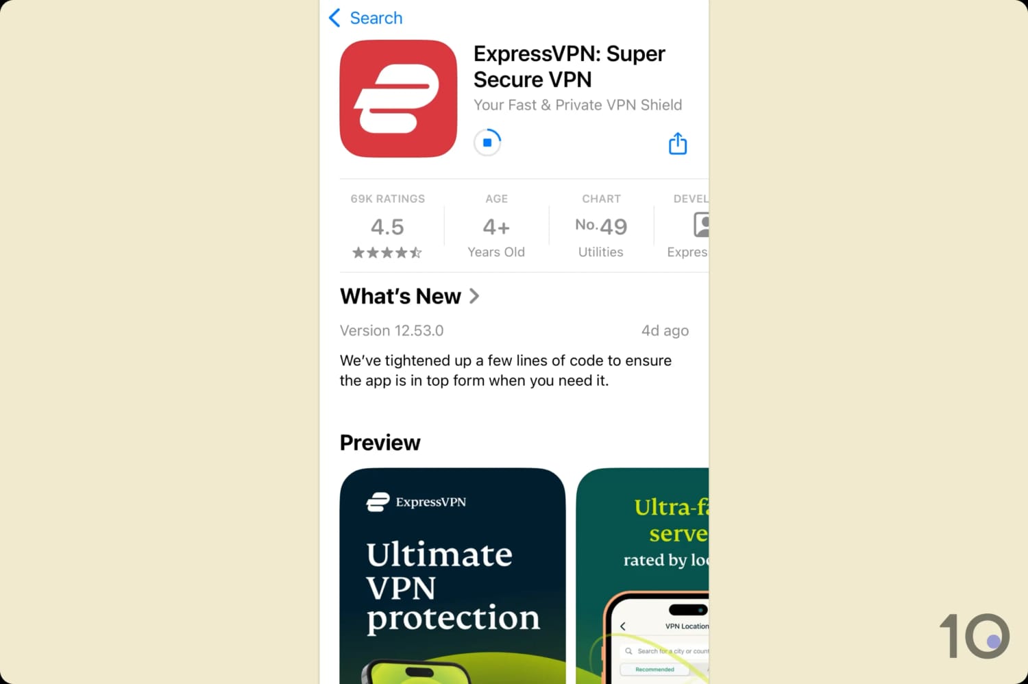 ExpressVPN on the Apple App Store.