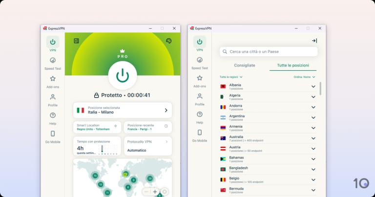 L'app di ExpressVPN per Windows
