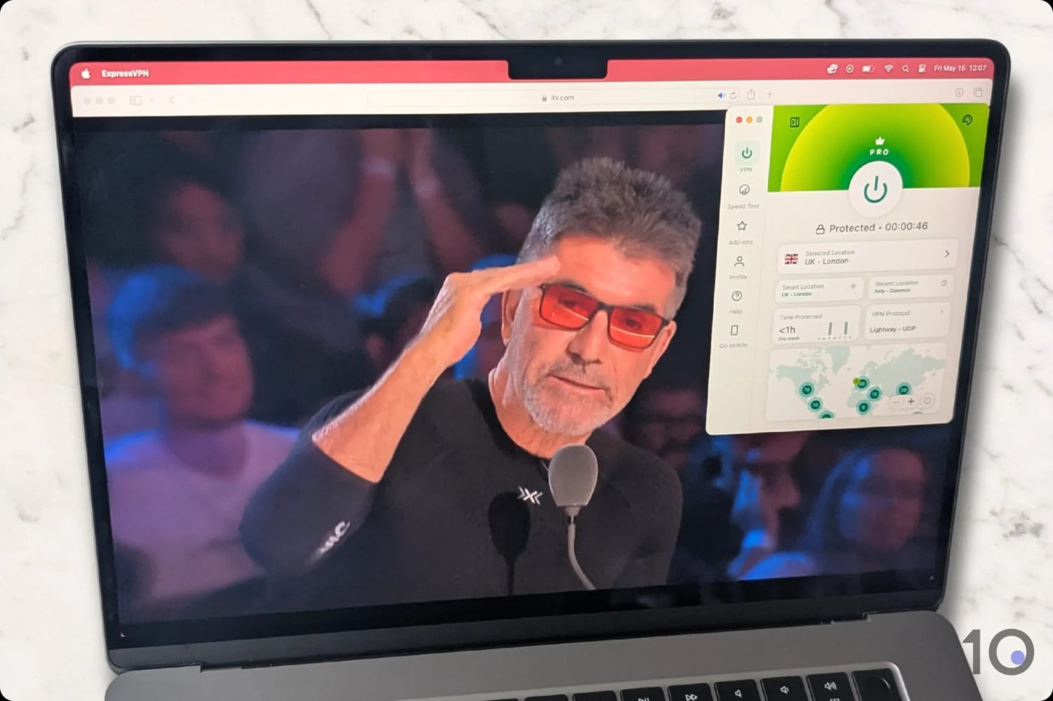 Using ExpressVPN to stream Britain's Got Talent.