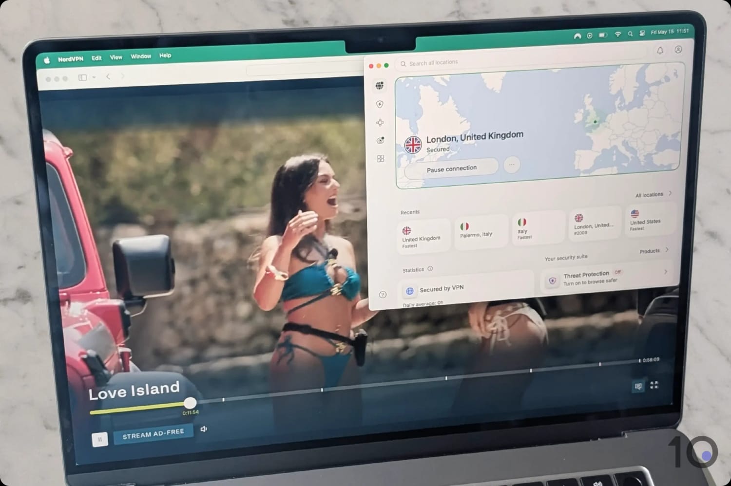 Using NordVPN to stream Love Island via ITVX.