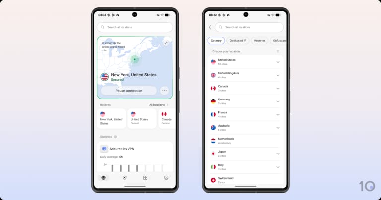 NordVPN's Android app