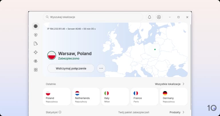 Aplikacja NordVPN na system Windows