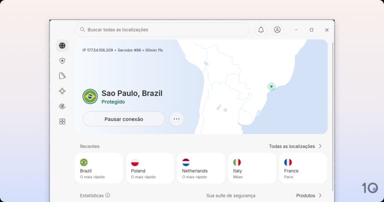 Aplicativo NordVPN para Windows