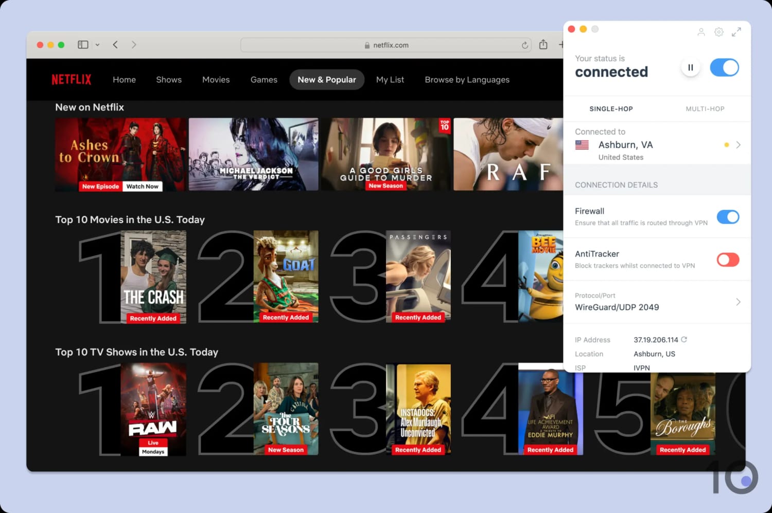 Streaming US Netflix with IVPN.