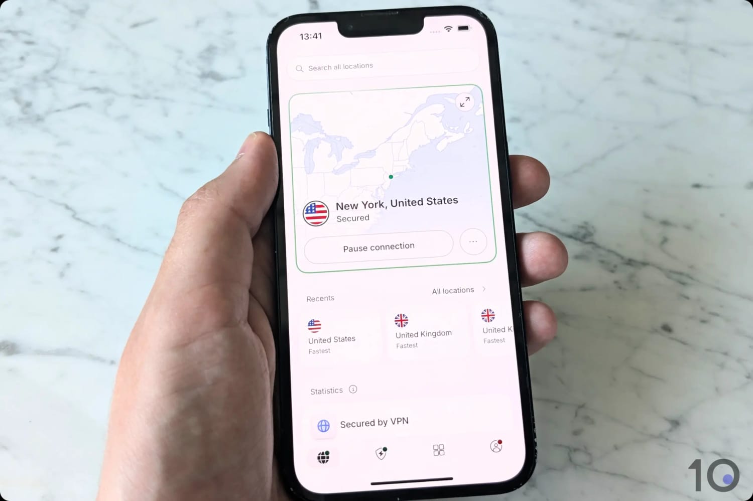 Using NordVPN's iOS app.