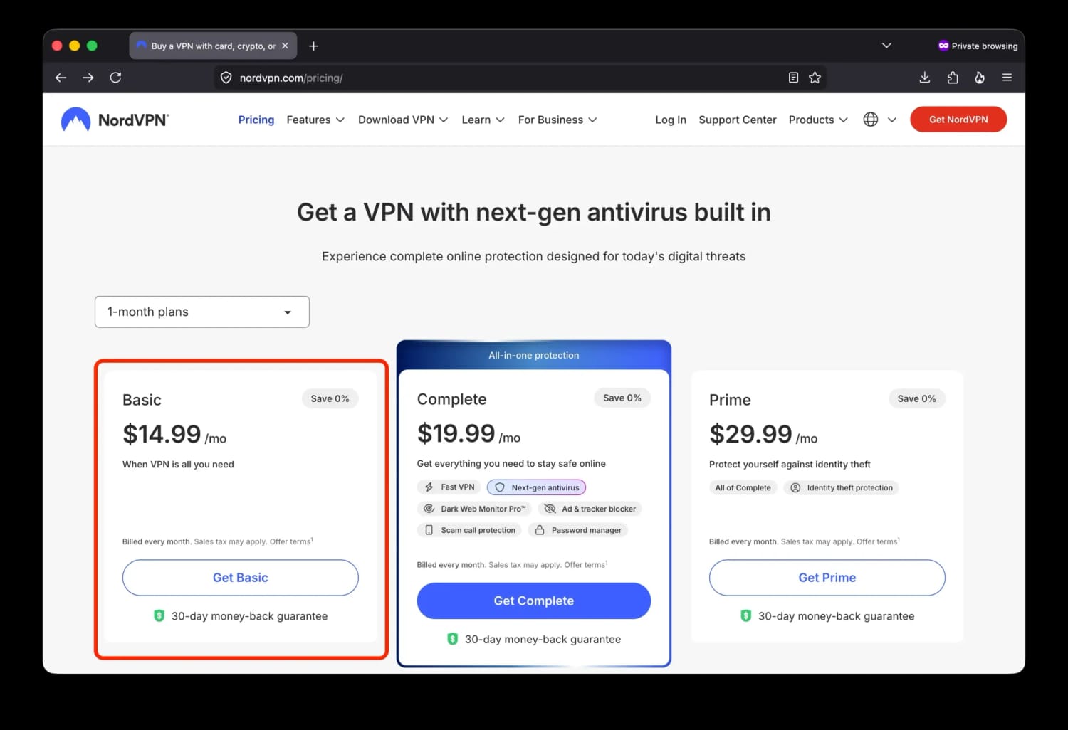 NordVPN Basic Plan Subscription Sign Up