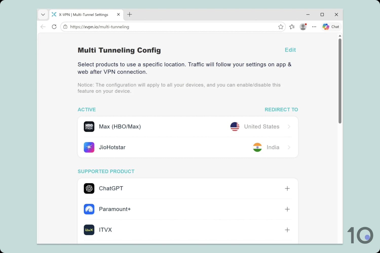 Configuring multi tunnel in our X-VPN account.