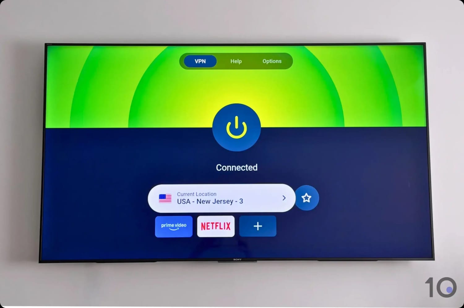 Aplicación de ExpressVPN para Android TV.