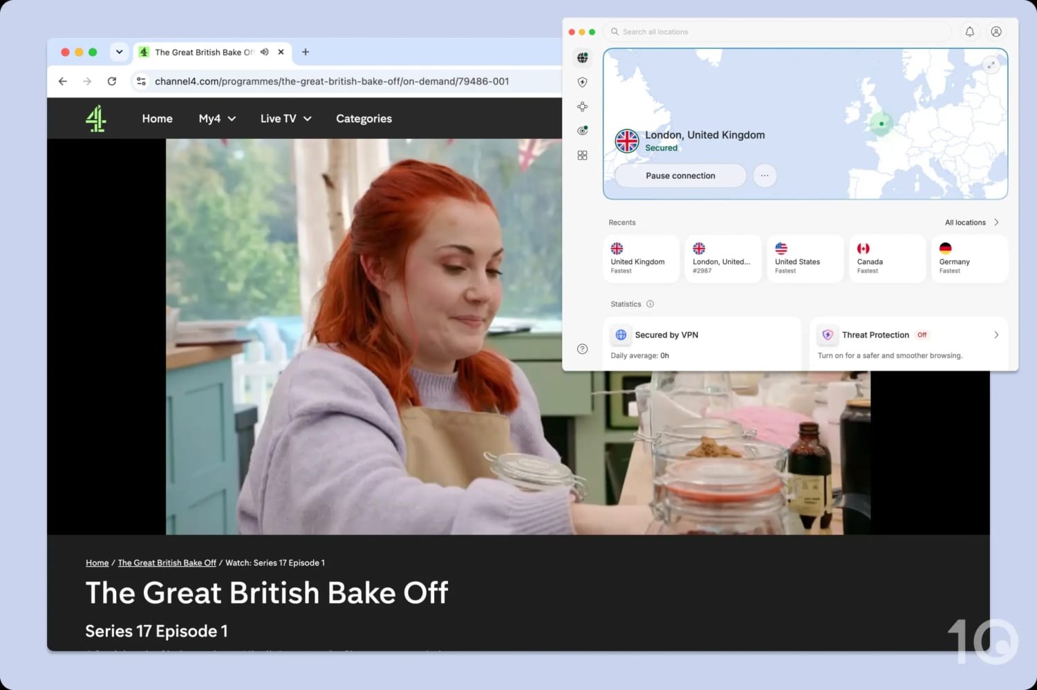 Streaming The Great British Bake Off outside the UK with NordVPN.