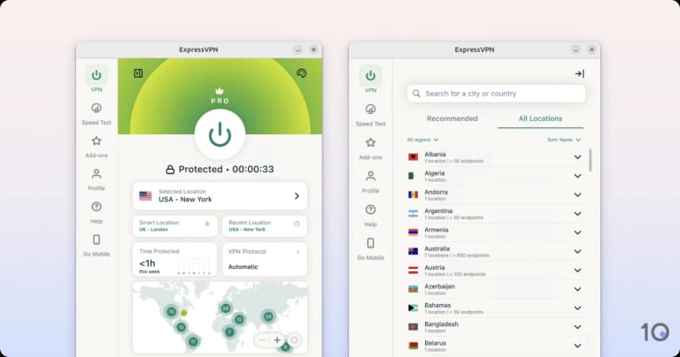 ExpressVPN Linux app.
