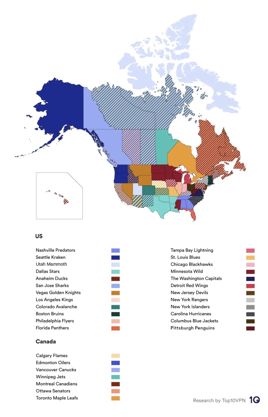 NHL blackout map.