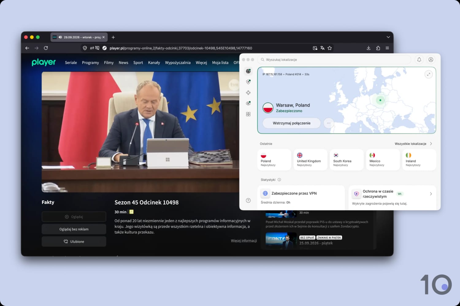Streaming Player.pl z NordVPN