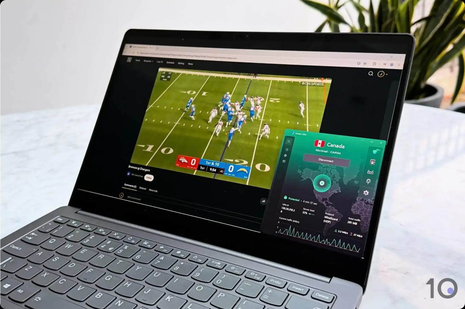 Watching DAZN Canada with Proton VPN.