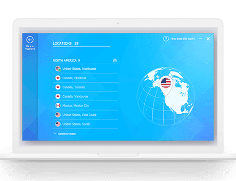 Graphic showing F-Secure Freedome VPN app on laptop