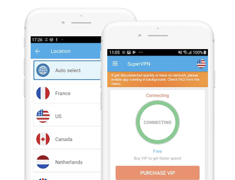 SuperVPN app on iPhone