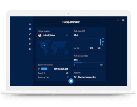 Tangkapan layar aplikasi desktop Hotspot Shield