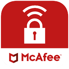 McAfee Logo in Vertical Orientation