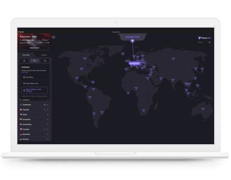 Tangkapan layar aplikasi desktop Proton VPN