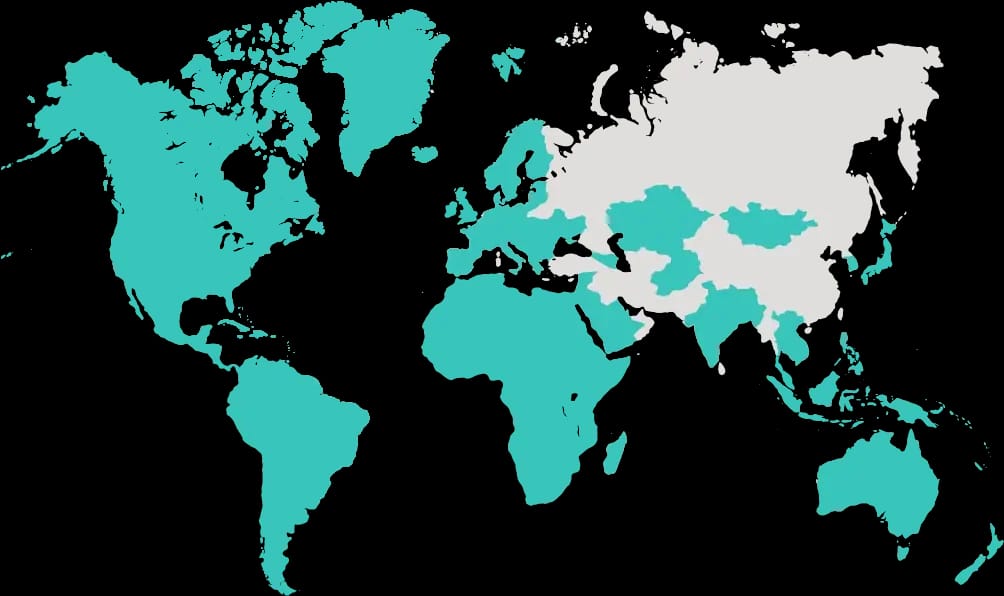 Map showing where VPNs are legal.