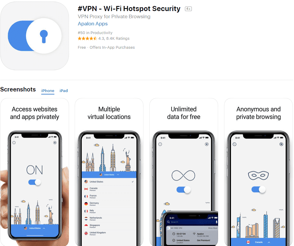 #VPN App Store listing