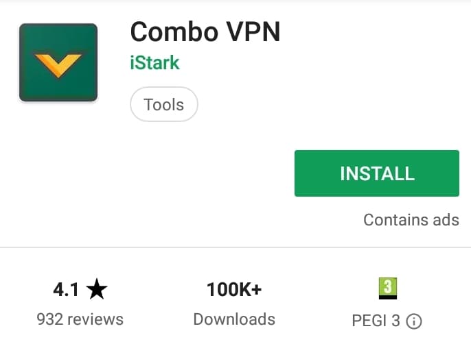 Combo VPN Play Store screenshot