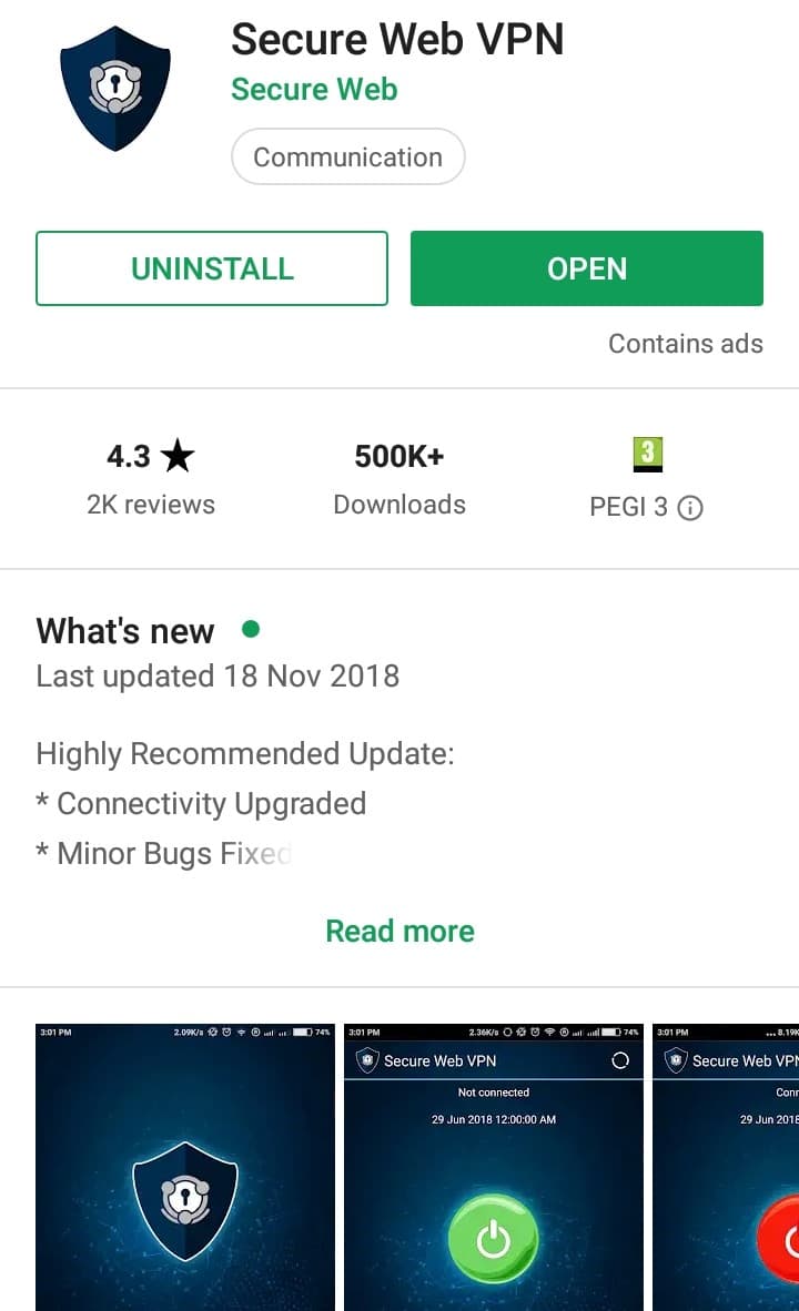 Rocket VPN Play Store screenshot