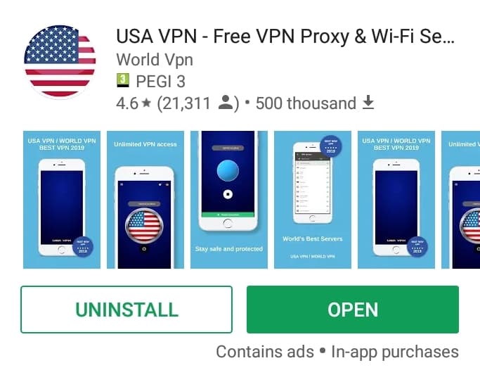 USA VPN Play Store screenshot
