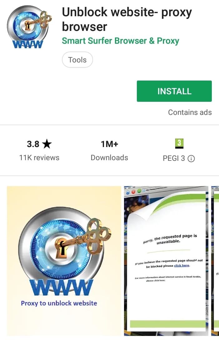 Unseen Online Play Store screenshot