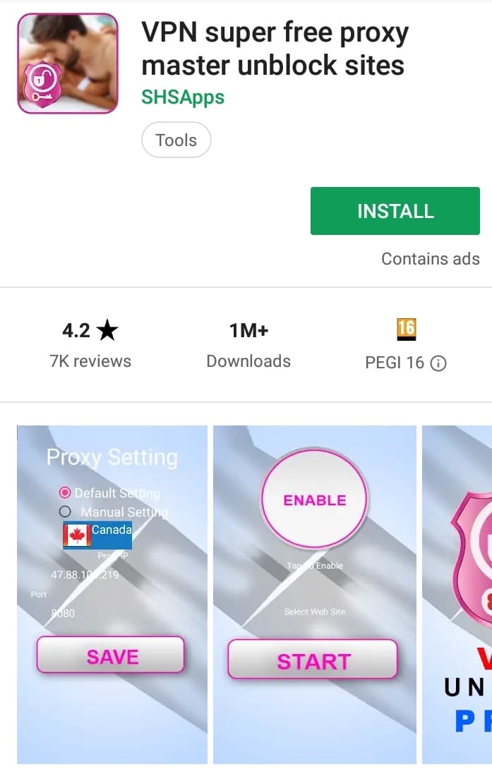 VPN super free Play Store screenshot