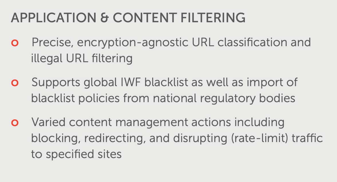 Allot SmartSentinel content filtering capabilities