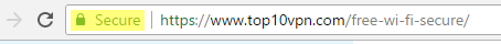 An example of a 'secure' browser address