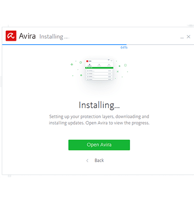 Screenshot of the installation wizard for Avira Phantom's Windows app download