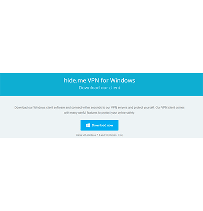 Zrzut ekranu pobierania Hide.me dla systemu Windows w naszej recenzji usługi VPN Hide.me