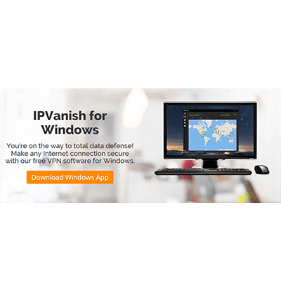 Screenshot of the Windows download button on the IPVanish website