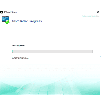 Zrzut ekranu postępu pobierania IPVanish dla systemu Windows