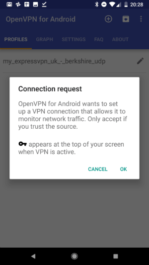 ExpressVPN OpenVPN connection request