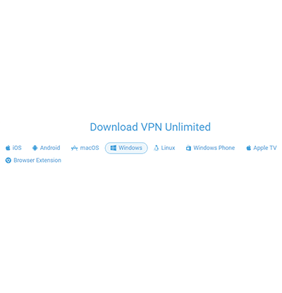 VPN Unlimited download options screenshot in our VPN Unlimited review