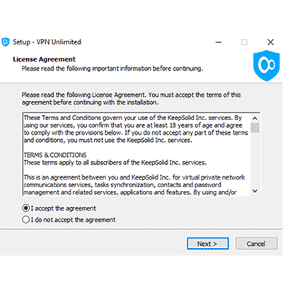 VPN Unlimited terms and conditions screenshot in our VPN Unlimited review