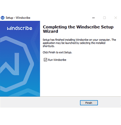 Zrzut ekranu kreatora konfiguracji Windscribe