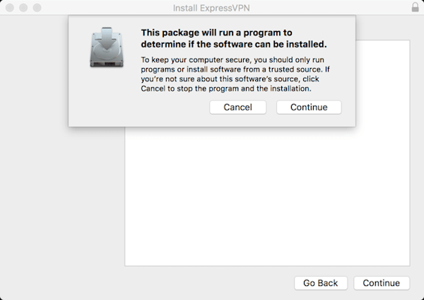ExpressVPN Mac installation screen