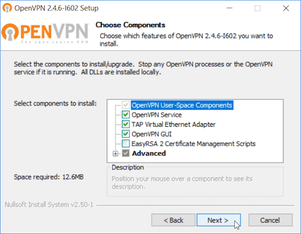 OpenVPN installation options