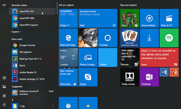 Windows 10 Start Menu