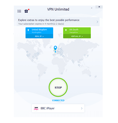 VPN Unlimited Main Screen in our VPN Unlimited VPN review